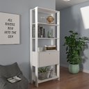 Ver imagem 1 de Estante Livreiro 1 Porta 166x63 Cm Branco Arly