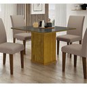 Ver imagem 2 de Mesa De Jantar 4 Lugares Tampo Mdf/Vidro Napoli 90Cm Freijó/Freijó Decor/Chumbo