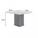 Ver imagem 3 de Mesa De Jantar 4 Lugares Tampo Mdf/Vidro Napoli 90Cm Freijó/Freijó Decor/Chumbo