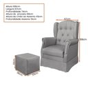 Ver imagem 3 de Poltrona de Amamentação Balanço Inês com Puff 67cm Linho Cinza Claro - Sallar Home