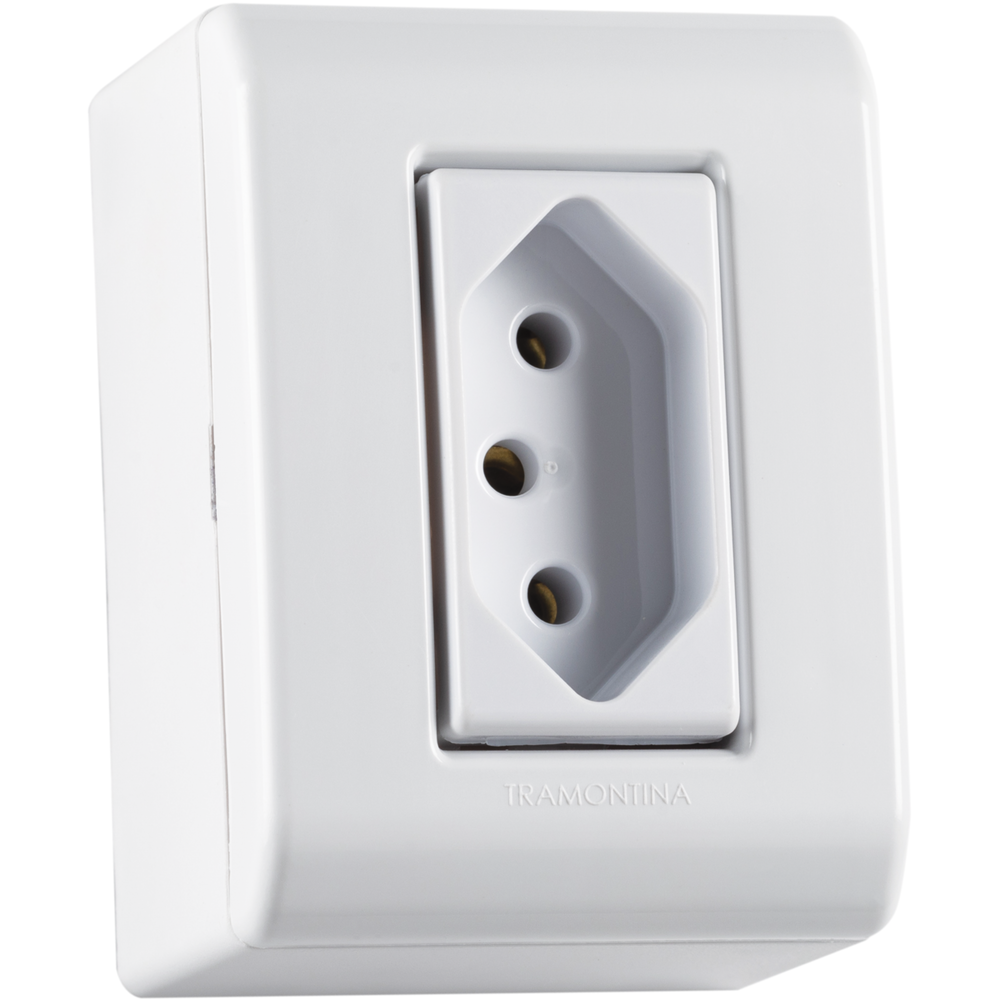 Ver imagem 1 de Caixa de Sobrepor com 1 Tomada 2p+t 20 a 250 V Tramontina Lizflex Branca