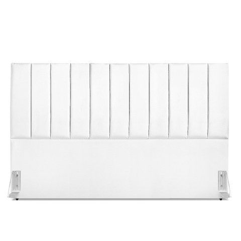 Cabeceira Estofada King Carla 195cm Corino Branco