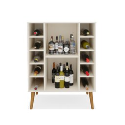 Aparador Dubai Buffet 1 Porta Adega Bar 10 Garrafas Para Salar de Estar Off White - 3