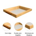 Ver imagem 4 de Bandeja Decorativa Espelhada Retangular 30x40 Madeira Exclusiva:natural