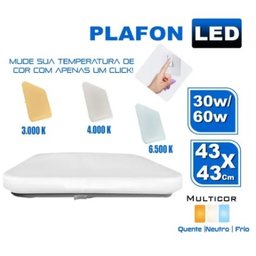 Lustre Plafon Led 30w 60w Multicolor 43x43 Quadrado Borda Infinita Bivolt - 9