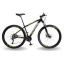 Ver imagem 1 de BICICLETA 29 PUMABIKE LINCE 27V STEEZ, FREIO MEC, K7, SUSP TRAVA, PRETO COM BRANCO E AMARELO, 21