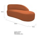 Ver imagem 6 de Divã Recamier Curvo Luna 160cm Lado Direito Suede - Adj Decor Cor Preto