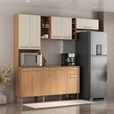 Ver imagem 2 de Armario Cozinha com Balcão Ravena com 10 Portas e 1 Gaveta Canelato/off White