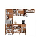 Ver imagem 3 de Armario Cozinha com Balcão Ravena com 10 Portas e 1 Gaveta Canelato/off White