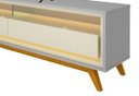 Ver imagem 4 de Rack para TV 2.2 Retrô com LED Requinte Cinza com Off White - Gelius Móveis