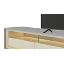 Ver imagem 3 de Rack para TV 2.2 Retrô com LED Requinte Cinza com Off White - Gelius Móveis