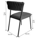 Ver imagem 2 de Kit 6 Cadeiras Nice Alumínio Tricô Náutico Assento Estofado Preto e Cinza Acesse Móveis