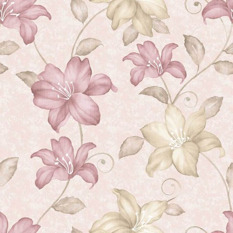 Papel de Parede Decorativo Floral 2 Tons Pintura a Óleo 1,5m