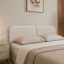 Ver imagem 6 de Cabeceira Clean 1.60m para Cama Queen Design Orgânico Dobrável Estofado Bouclê Off White - Lh Móveis