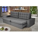 Ver imagem 2 de Sofá 3 Lugares Retrátil e Reclinável com Pillow Duque 2,10m Veludo Premium Cinza