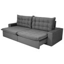 Ver imagem 1 de Sofá 3 Lugares Retrátil e Reclinável com Pillow Duque 2,10m Veludo Premium Cinza