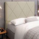 Ver imagem 2 de Cabeceira Cama Box Casal Mel 140cm com Frame Linho Bege - Abmaza