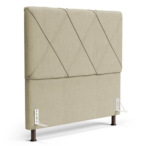 Cabeceira Cama Box Casal Mel 140cm com Frame Linho Bege - Abmaza