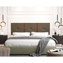 Ver imagem 1 de Painel Cabeceira Cama Box King 1,95 Estofado com Madeira- Várias Cores:Marrom