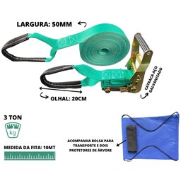 KIT SLACKLINE 10 METROS CANVAS BRASIL SLACK LINE Verde - 2
