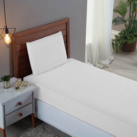 Kit Roupa Cama Solteiro 100% Algodão 2 Peças Percal 300 Fios Hotel Pousada:branco