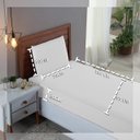 Ver imagem 2 de Kit Roupa Cama Solteiro 100% Algodão 2 Peças Percal 300 Fios Hotel Pousada:branco