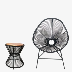 Kit 1 Acapulco + 1 Mesinha Ampulheta(preta)