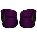 Ver imagem 2 de Kit 2 Poltronas Organica Beatriz Veludo Roxo C/ Composê Corano Preto - Lm Decor