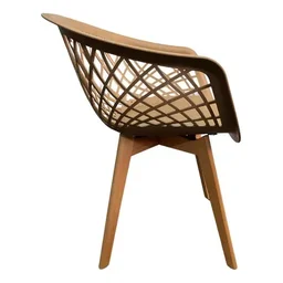Cadeira de Jantar Web com Assento Estofado Madeira Maciça Premium Fendi - 3