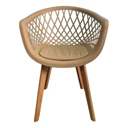 Cadeira de Jantar Web com Assento Estofado Madeira Maciça Premium Fendi - 2
