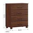 Ver imagem 4 de Conjunto Quarto: Guarda-roupa Casal 5 Portas 6 Gavetas, Cômoda 4 Gavetas Café Ouro Madeira Pinus - F
