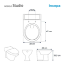 Ver imagem 2 de Assento para Linha Incepa Studio Laqueado Mdf Cor Cinza Escuro Bigua
