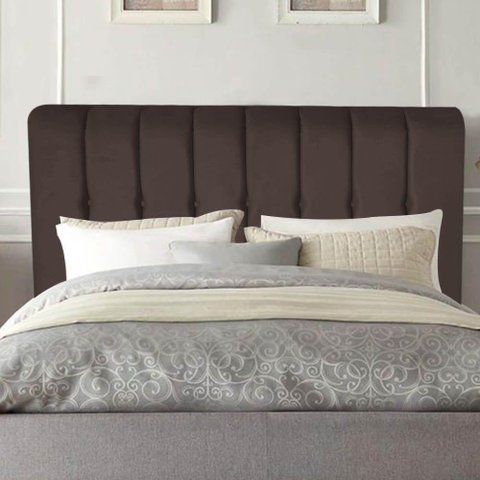Cabeceira Estofada Kiara 195cm King Size Box Quarto Corino Marrom - Gat Magazine