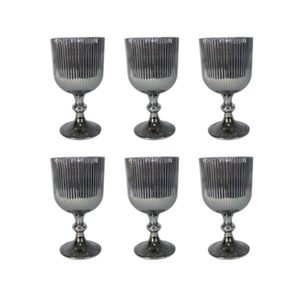 Jogo de Taças Versalhes Titânio Cinza 390ml 6 Peças
