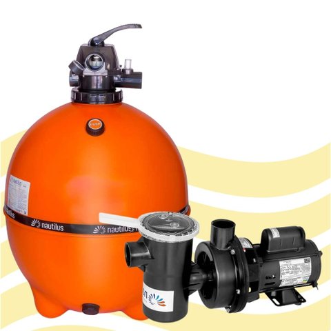 Conjunto Filtro e Motobomba 1cv para Piscina até 100 Mil Litros - Nautilus