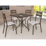 Conjunto de Mesa Quadrada com Tampo de Madeira e 4 Cadeiras Maria Espresso Móveis - 1