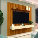 Ver imagem 2 de Painel para Tv até 70 Polegadas Ripado 1,76x1,85m com Nicho Naturale / Off White Elegance Gelius