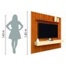 Painel para Tv até 70 Polegadas Ripado 1,76x1,85m com Nicho Naturale / Off White Elegance Gelius - 5