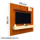 Ver imagem 3 de Painel para Tv até 70 Polegadas Ripado 1,76x1,85m com Nicho Naturale / Off White Elegance Gelius
