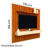 Painel para Tv até 70 Polegadas Ripado 1,76x1,85m com Nicho Naturale / Off White Elegance Gelius - 3