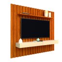 Ver imagem 1 de Painel para Tv até 70 Polegadas Ripado 1,76x1,85m com Nicho Naturale / Off White Elegance Gelius