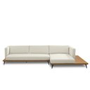 Ver imagem 3 de Sofá Sala de Estar Living Design Moderno 360cm Mesa Lateral Pés de Ferro Manacor Linho e Pu Bege/car