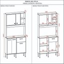 Ver imagem 4 de Armário de Cozinha 5 Portas 1 Gaveta com Nicho Liv Feijo/Soft
