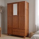 Ver imagem 1 de Guarda-Roupa 3 Portas Estrutura em Madeira Clean - Cedro