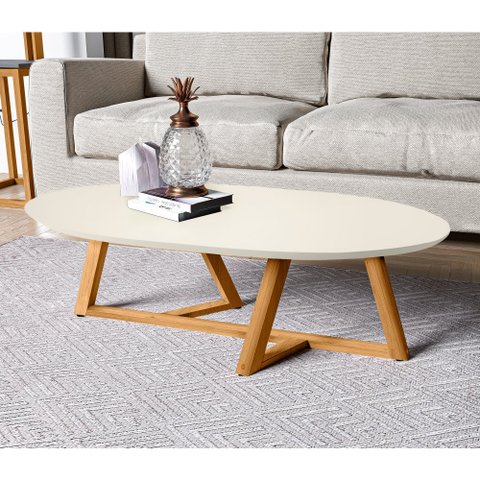 Mesa de Centro Jasper Off White Amêndoa
