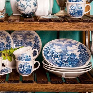 Aparelho de Jantar e Chá Cena Inglesa com 30 Peças Elegância e Tradição À Mesa