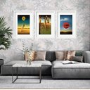 Ver imagem 1 de Kit 3 Quadros Grandes Salvador Dalí Collection I 60x48cm:moldura Branca