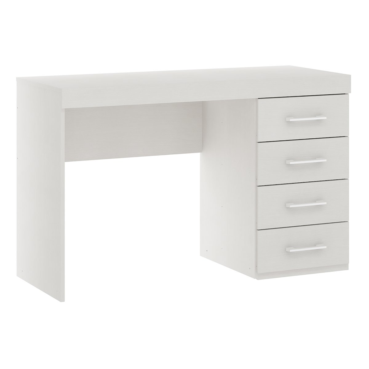 Mesa de Escritório Escrivaninha com 4 Gavetas 120x75cm Mdp Branco 0711 Menu - 2