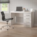 Ver imagem 1 de Mesa de Escritório Escrivaninha com 4 Gavetas 120x75cm Mdp Branco 0711 Menu