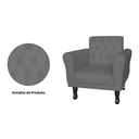 Ver imagem 3 de Jogo 2 Poltronas Decorativas Para Sala de Espera Classic Suede Cinza - LM DECOR